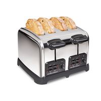 Hamilton Beach - Classic 4 Slice Toaster with Sure-Toast Technology - Stainless Steel - Left View
