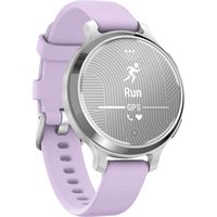 Garmin - Lily 2 Active GPS Smartwatch 33 mm Anodized Aluminum - Silver with Purple Jasmine Silico... - Left View