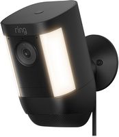 Ring - Spotlight Cam Pro Outdoor 1080p Plug-In Surveillance Camera - Black - Left View