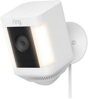 Ring - Spotlight Cam Plus Outdoor/Indoor 1080p Plug-In Surveillance Camera - White - Left View