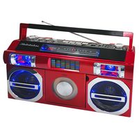 Studebaker - Bluetooth Boombox with FM Radio, CD Player, 10 watts RMS - Red - Left View