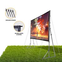 Kodak - 120” Portable Dual Projector Screen w/ Stand & Carry Case, Front & Rear Projection for In... - Left View