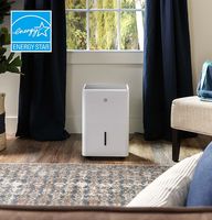 GE - 35-Pint Energy Star Portable Dehumidifer with Smart Dry for Very Damp Spaces - White - Left View