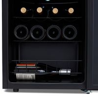 NewAir - 16-Bottle Wine Cooler with Mirrored Double-Layer Tempered Glass Door & Compressor Coolin... - Left View