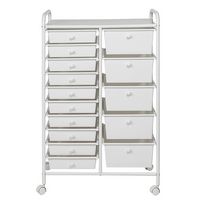 Honey-Can-Do - 15-Drawer Metal Rolling Storage Cart - White - Left View