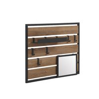 Walker Edison - Urban Wall Organizer with Hooks and Removable Shelf - Knotty Driftwood - Left View