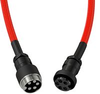 Glorious - Coiled USB-C Artisan Braided Keyboard Cable for Mechanical Gaming Keyboards - Crimson Red - Left View