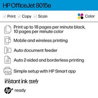 HP - OfficeJet 8015e Wireless All-In-One Inkjet Printer with 6 months of Instant Ink Included wit... - Left View