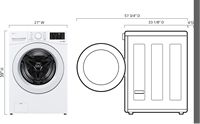 LG - 5.0 Cu. Ft. High-Efficiency Front Load Washer with 6Motion Technology - White - Left View