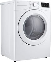 LG - 7.4 Cu. Ft. Stackable Gas Dryer with Wrinkle Care - White - Left View