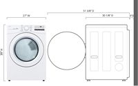LG - 7.4 Cu. Ft. Stackable Gas Dryer with Wrinkle Care - White - Left View