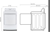 LG - 7.3 Cu. Ft. Smart Electric Dryer with Sensor Dry - White - Left View