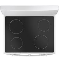 GE 30” Free-standing Electric Radiant Smooth Cooktop Range - White - Left View