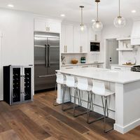 NewAir - 24-Bottle Dual Zone Wine Cooler with French Doors - Stainless Steel - Left View