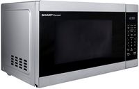 Sharp - 1.1 cu ft Stainless Countertop Microwave with 1000 watts - Silver - Left View