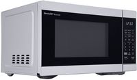 Sharp 1.1 cu. ft Stainless Countertop Microwave Works with Alexa - Stainless Steel - Left View