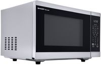 Sharp 1.4 cu. ft. Stainless Countertop Microwave Works with Alexa - Stainless Steel - Left View