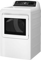 GE - 7.4 cu. ft. Top Load Gas Dryer with Sensor Dry - White on White - Left View