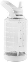 Takeya - Tritan 64-oz. Motivational Water Bottle with Straw Lid - Cloud White - Left View