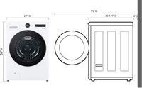 LG - 4.5 Cu. Ft. High-Efficiency Smart Front Load Washer with Steam and TurboWash 360 - White - Left View