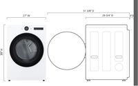 LG - 7.4 Cu. Ft. Smart Electric Dryer with Steam and Sensor Dry - White - Left View