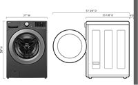 LG - 5.0 Cu. Ft. High-Efficiency Stackable Front Load Washer with 6Motion Technology - Middle Black - Left View