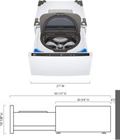 LG - SideKick 1.0 Cu. Ft. High-Efficiency Smart Top Load Pedestal Washer - White - Left View