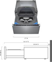 LG - SideKick 1.0 Cu. Ft. High-Efficiency Smart Top Load Pedestal Washer - Graphite Steel - Left View