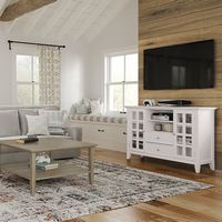 Simpli Home - Acadian Solid Wood Tall TV Media Stand For TVs up to 60 inches - White - Left View