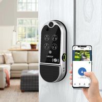 Lockly - Vision Elite Smart Lock Deadbolt with with App/Keypad/Biometric/Voice Assistant/Key Acce... - Left View