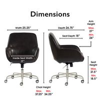 Finch - Forester Modern Bonded Leather Office Chair - Dark Brown - Left View