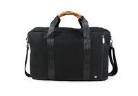 PKG - Trenton 31L Recycled Messenger Bag with Garment Compartment - Black/Tan - Left View