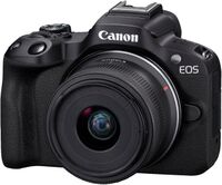Canon - EOS R50 4K Video Mirrorless Camera with RF-S18-45mm f/4.5-6.3 IS STM Lens - Black - Left View