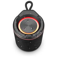 iLive - Light Up Wireless Waterproof Fabric Speaker - Black - Left View