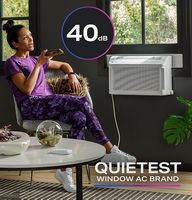 GE Profile - ClearView 450 Sq. Ft. 10,300 BTU Smart Ultra Quiet Window Air Conditioner - White - Left View