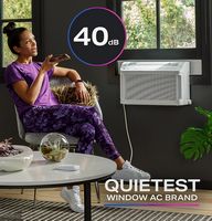 GE Profile - ClearView 550 Sq. Ft. 12,200 BTU Smart Ultra Quiet Window Air Conditioner - White - Left View