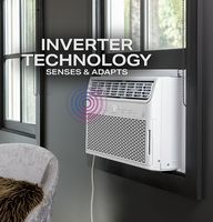 GE Profile - 450 Sq Ft 10,000 BTU Smart Ultra Quiet Air Conditioner - White - Left View