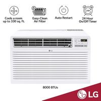 LG - 530 Sq. Ft. 11,500 BTU In Wall Air Conditioner with Remote - White - Left View