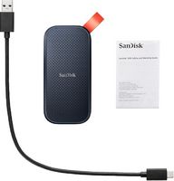 SanDisk - 2TB External USB 3.2 Gen 2 Type C Portable SSD - Black - Left View