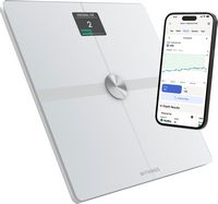Withings - Body Comp Complete Body Analysis Smart Wi-Fi Scale - White - Left View