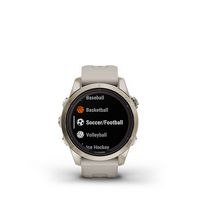 Garmin - fenix 7S Pro Sapphire Solar GPS Smartwatch 42 mm Fiber-reinforced polymer - Soft Gold - Left View