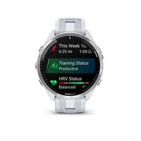 Garmin - Forerunner 965 GPS Smartwatch 47 mm Fiber-reinforced polymer - Titanium/Whitestone - Left View
