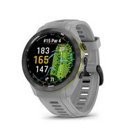 Garmin - Approach S70 GPS Smartwatch 42mm Ceramic - Black Ceramic Bezel with Powder Gray Silicone... - Left View