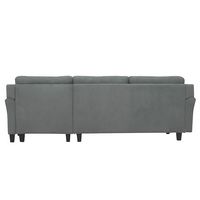 Lifestyle Solutions - Hartford Three Seat Sectional Sofa Upholstered Microfiber Fabric Curved Arm... - Left View