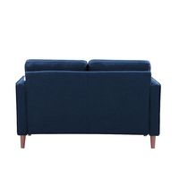 Lifestyle Solutions - Langford Loveseat with Upholstered Fabric and Eucalyptus Wood Frame - Navy ... - Left View