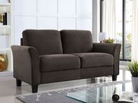 Lifestyle Solutions - Westin Two Seat Curved Arm Microfiber Loveseat - Coffee - Left View
