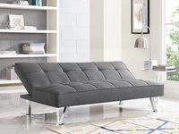 Serta - Corey Multi-Functional Convertible Sofa  in Faux Leather - Charcoal - Left View