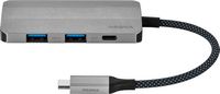 Insignia™ - 4-Port USB-C Hub - Gray - Left View