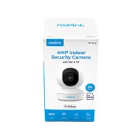 Reolink - Smart 4MP Indoor Super HD 64GB Security Camera with Motion Spotlights - White - Left View