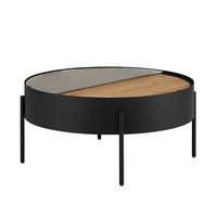 Walker Edison - Modern Sliding-Top Coffee Table - Black - Left View